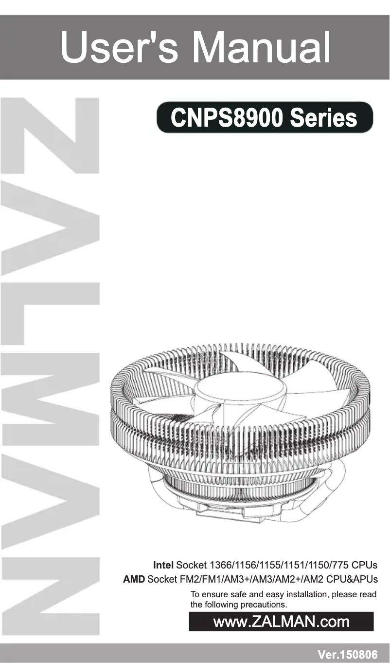 Página 1 del manual Manual de usuario Zalman CNPS8900 Quiet