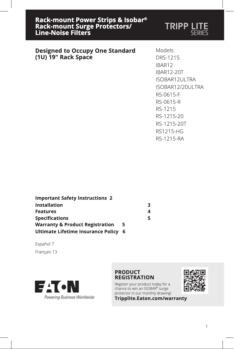 Image de la première page du manuel de l'appareil RS1215-RA