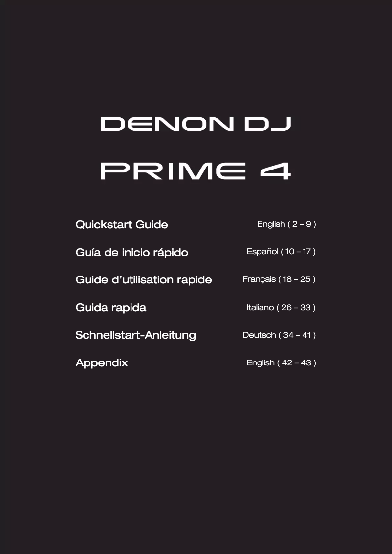 Page n°1 - Manuel utilisateur Denon Prime 4