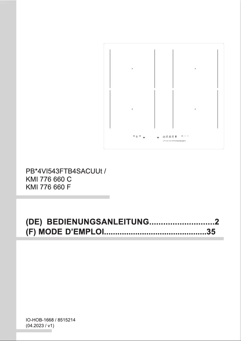 Image de la première page du manuel de l'appareil KMI 776 660 F