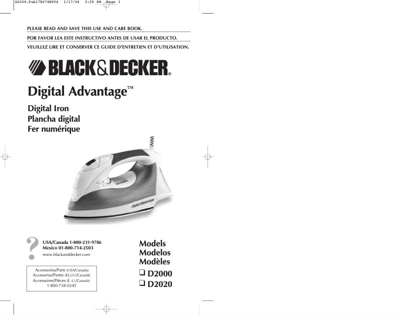 Page n°1 - Manuel utilisateur Black & Decker D2000