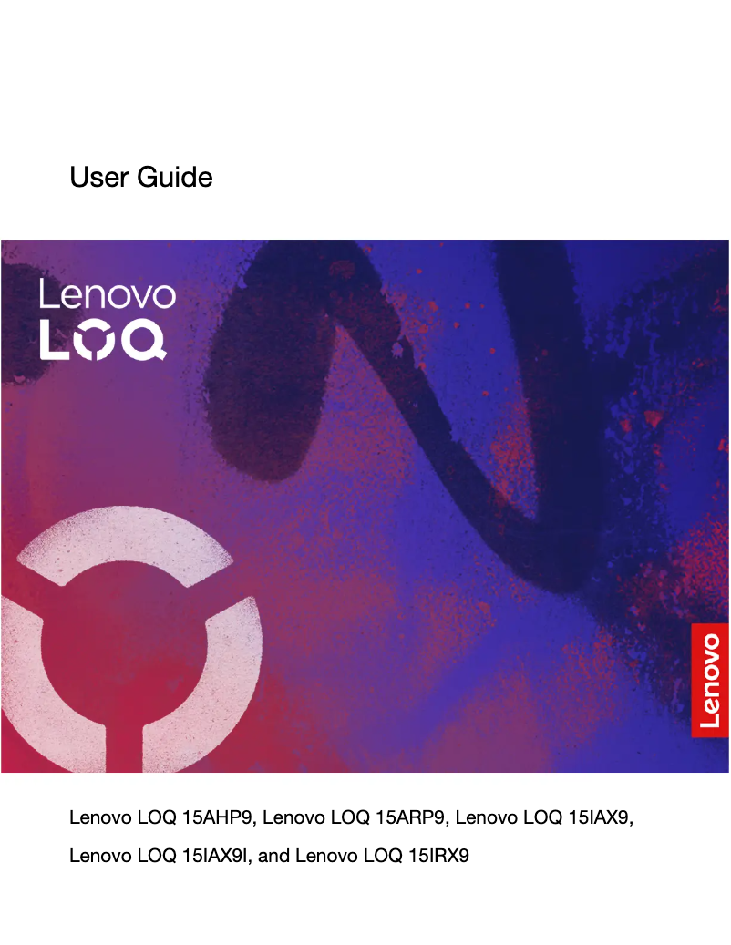 Page 1 de la notice Manuel utilisateur Lenovo LOQ 15IAX9I