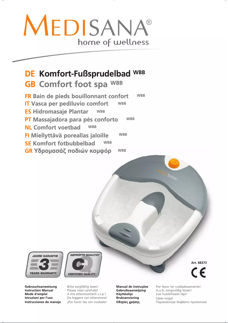 Página 1 del manual Manual de usuario Medisana WBB