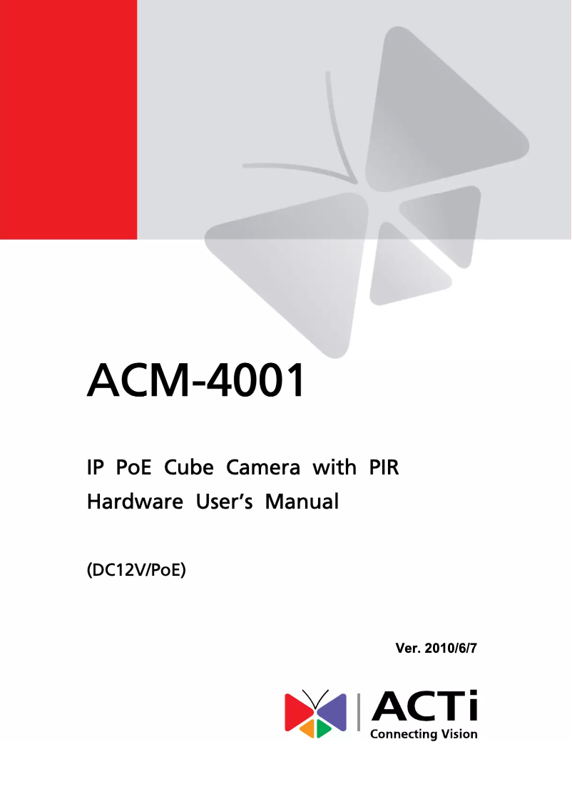 Page n°1 - Manuel utilisateur ACTi ACM-4001