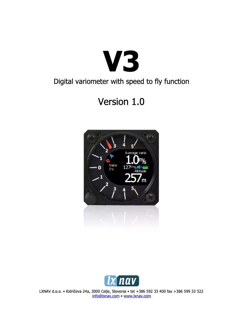 Image de la première page du manuel de l'appareil V3