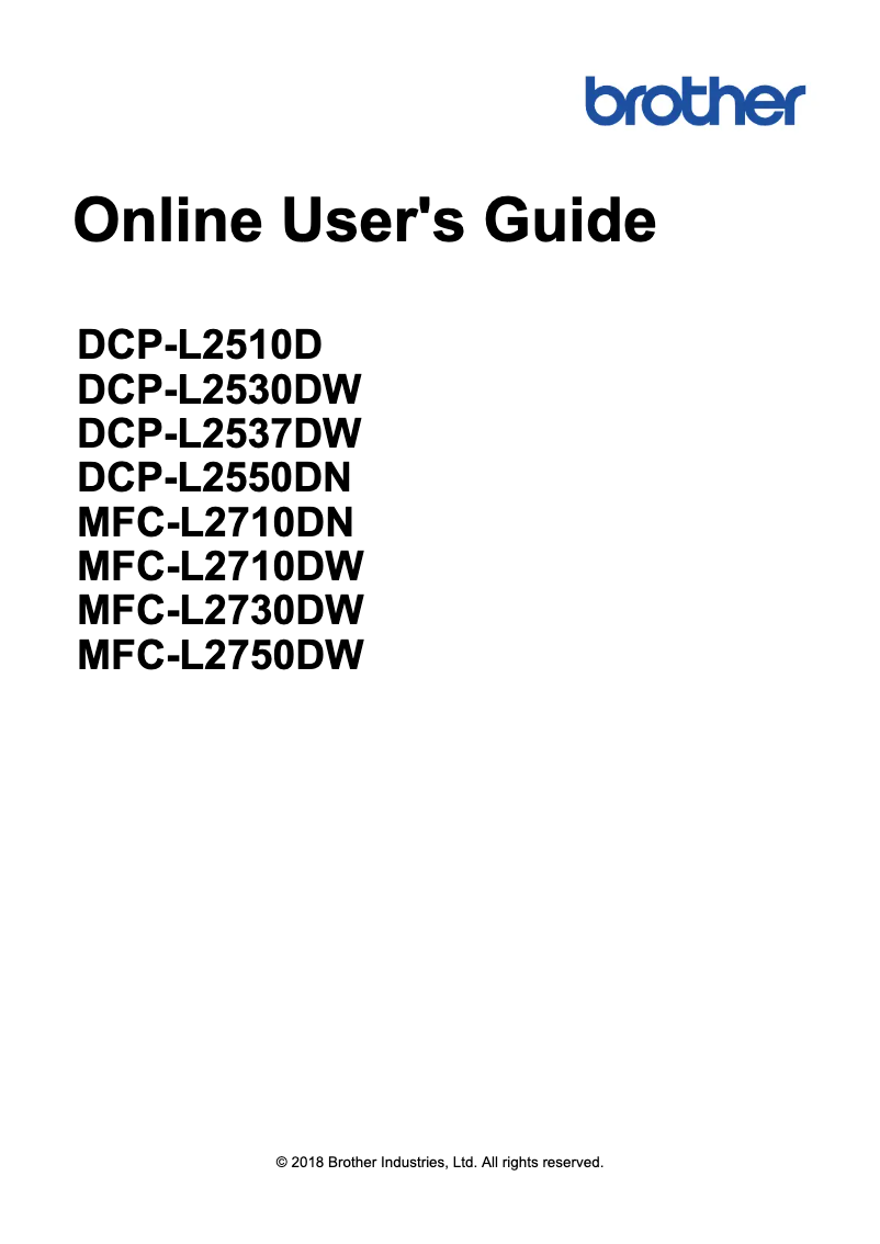 Image de la première page du manuel de l'appareil DCP-L2512D