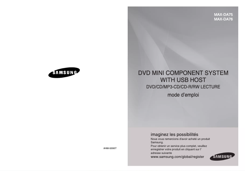 Image de la première page du manuel de l'appareil MAX-DA76