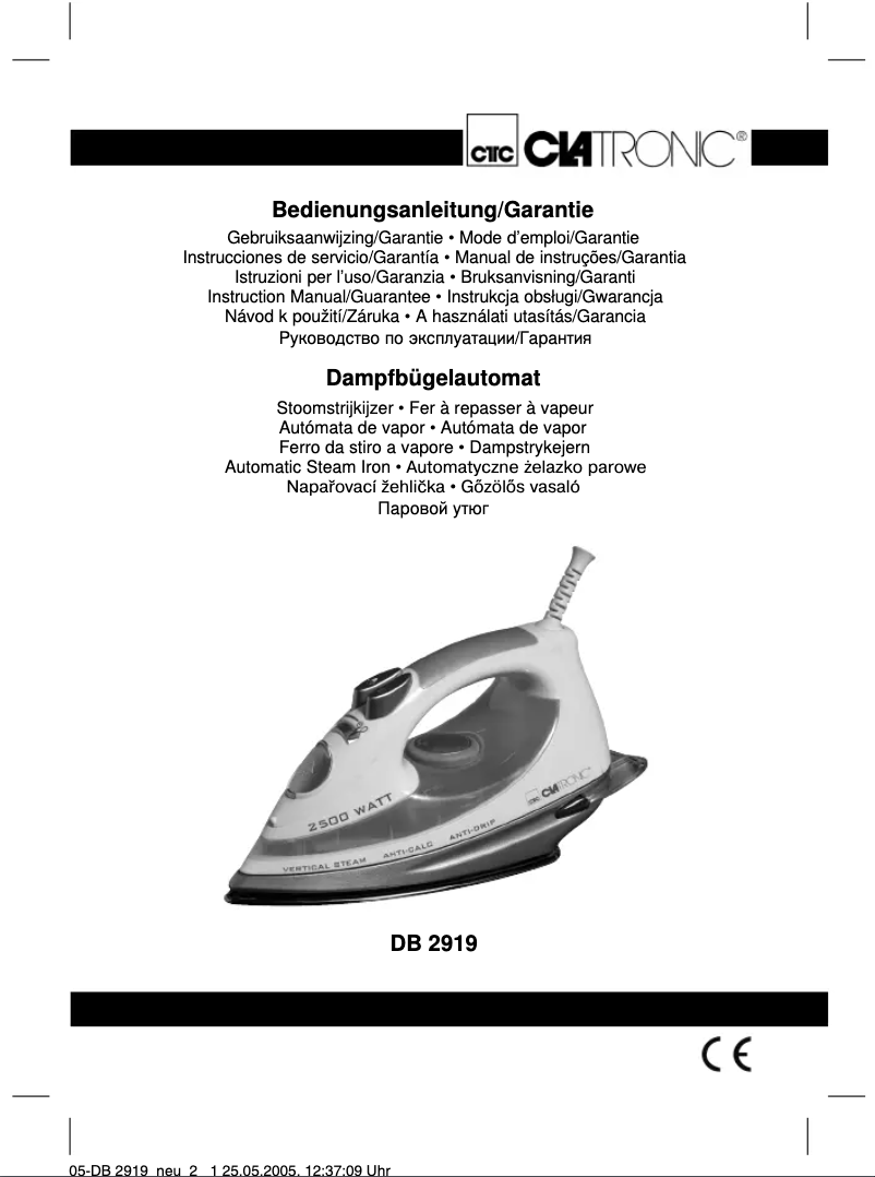 Page 1 de la notice Manuel utilisateur Clatronic DB 2919