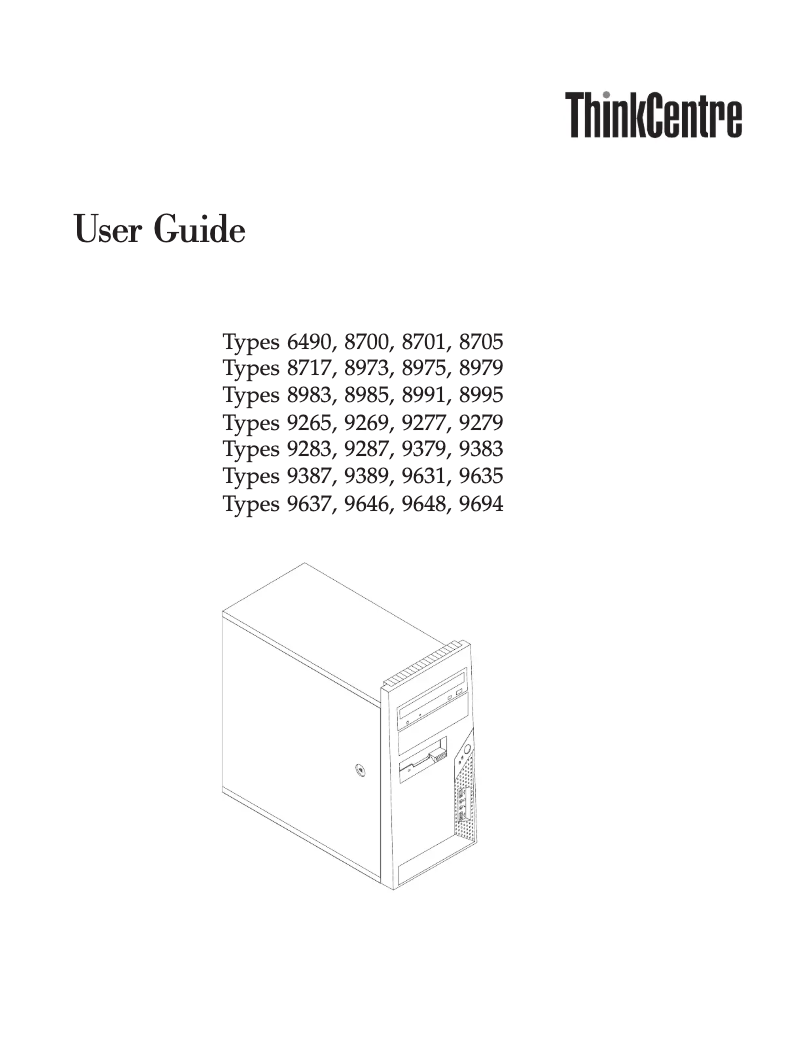 Page 1 de la notice Manuel utilisateur Lenovo ThinkCentre 8991