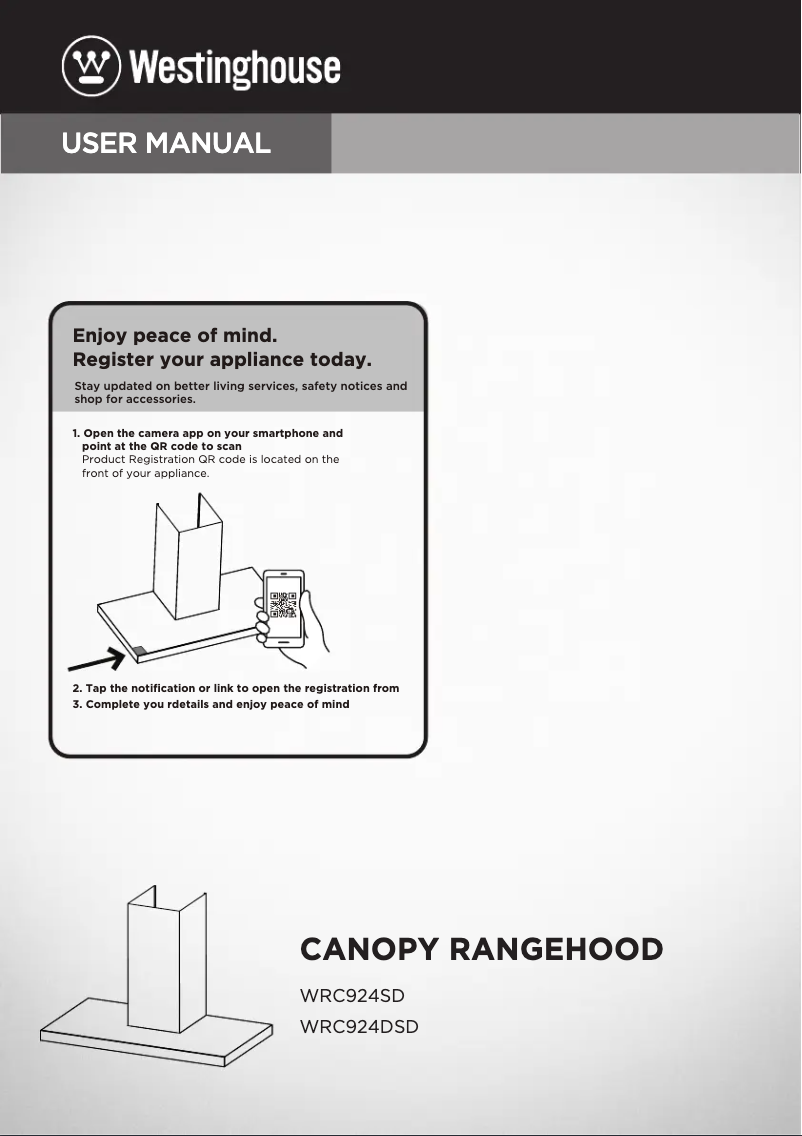 Page 1 de la notice Manuel utilisateur Westinghouse WRC924SD