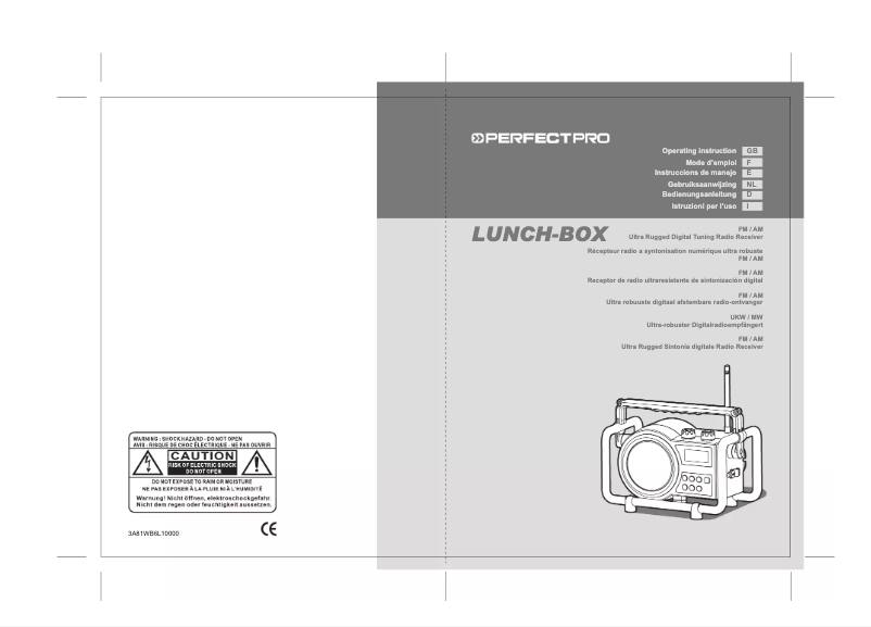 Page n°1 - Manuel utilisateur PerfectPro Lunch box