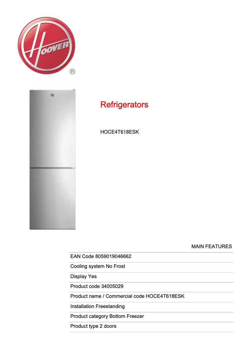 Image de la première page du manuel de l'appareil HOCE4T618ESK