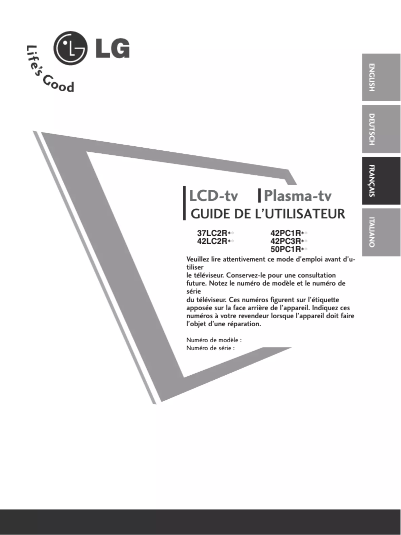 Page 1 de la notice Manuel utilisateur LG 47LB2RF