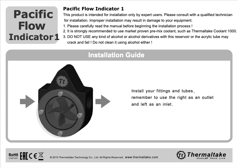 Page 1 de la notice Manuel utilisateur Thermaltake CL-W106-PL00BL-A