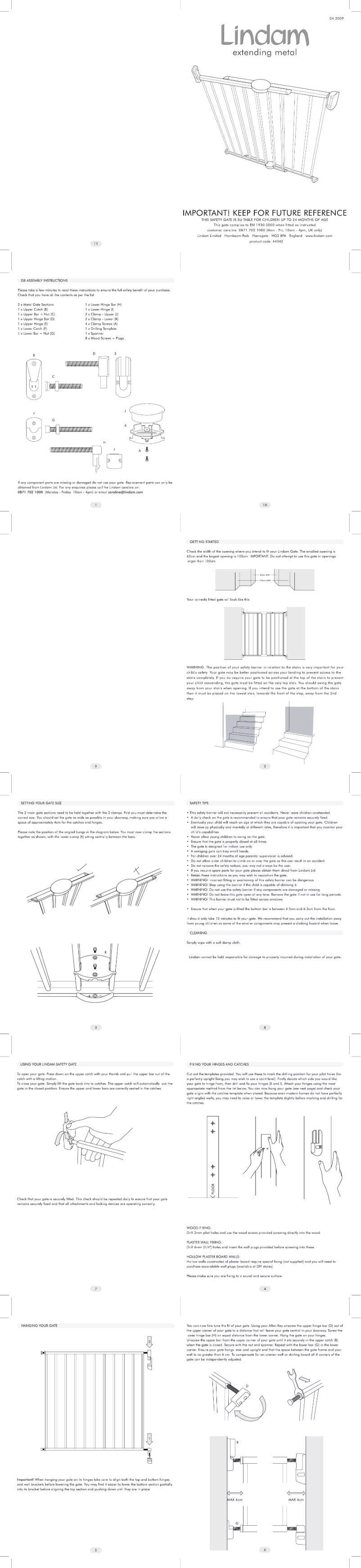 Page n°1 - Manuel utilisateur Lindam Extending Metal LD104