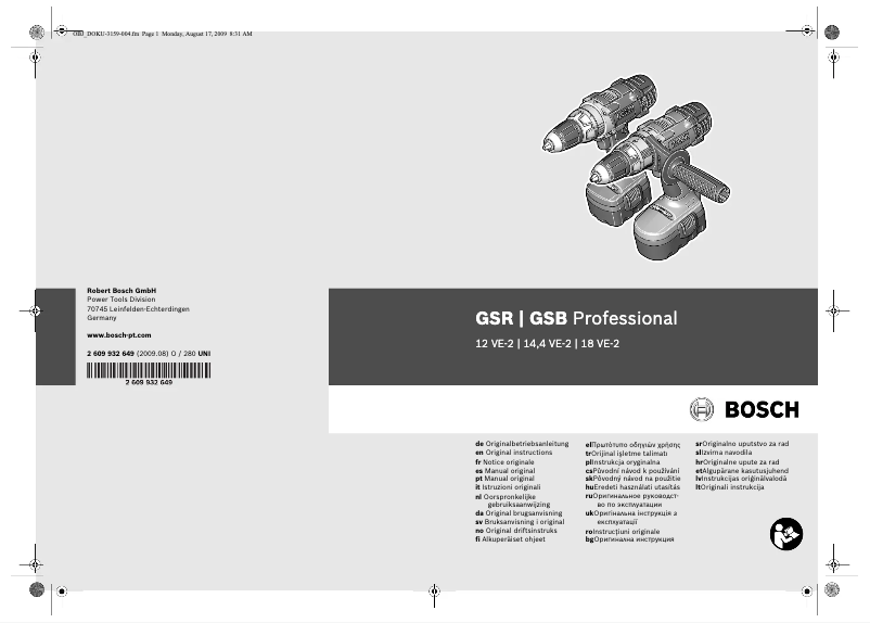 Page n°1 - Manuel utilisateur Bosch GSR 12 VE-2