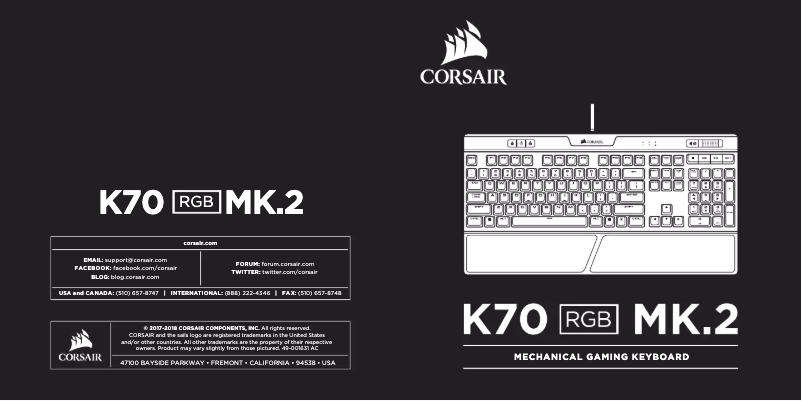 Page n°1 - Manuel utilisateur Corsair K95 RGB PLATINUM