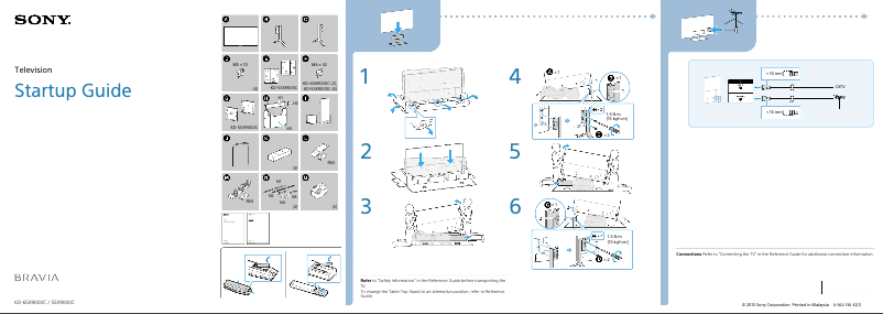 Page 1 de la notice Guide d'installation Sony Bravia KD-55X9000C