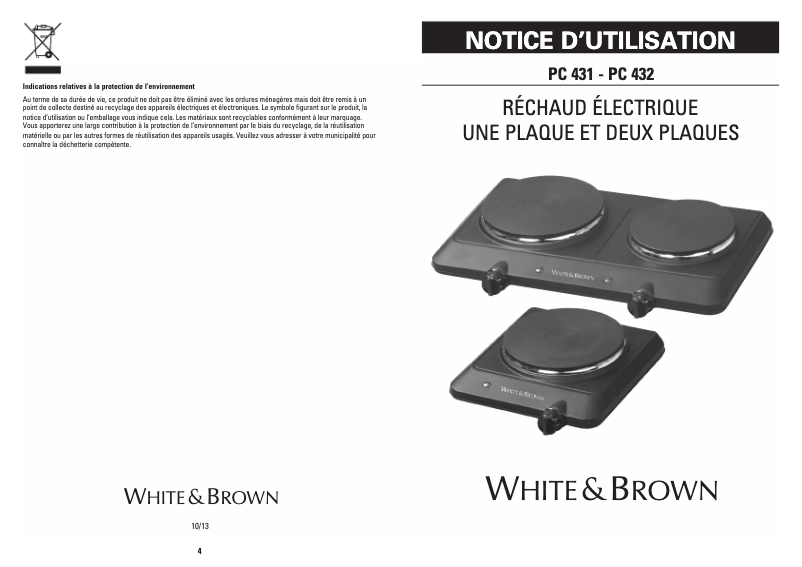 Page 1 de la notice Manuel utilisateur White And Brown PC 432