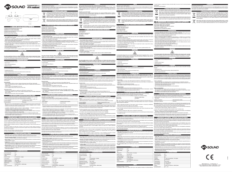 Page 1 de la notice Manuel utilisateur Meliconi MySound True Pods