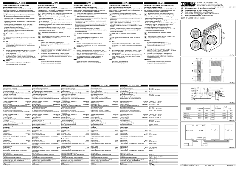 Page 1 de la notice Manuel utilisateur Phoenix Contact QUINT-UPS/ 24DC/ 24DC/10