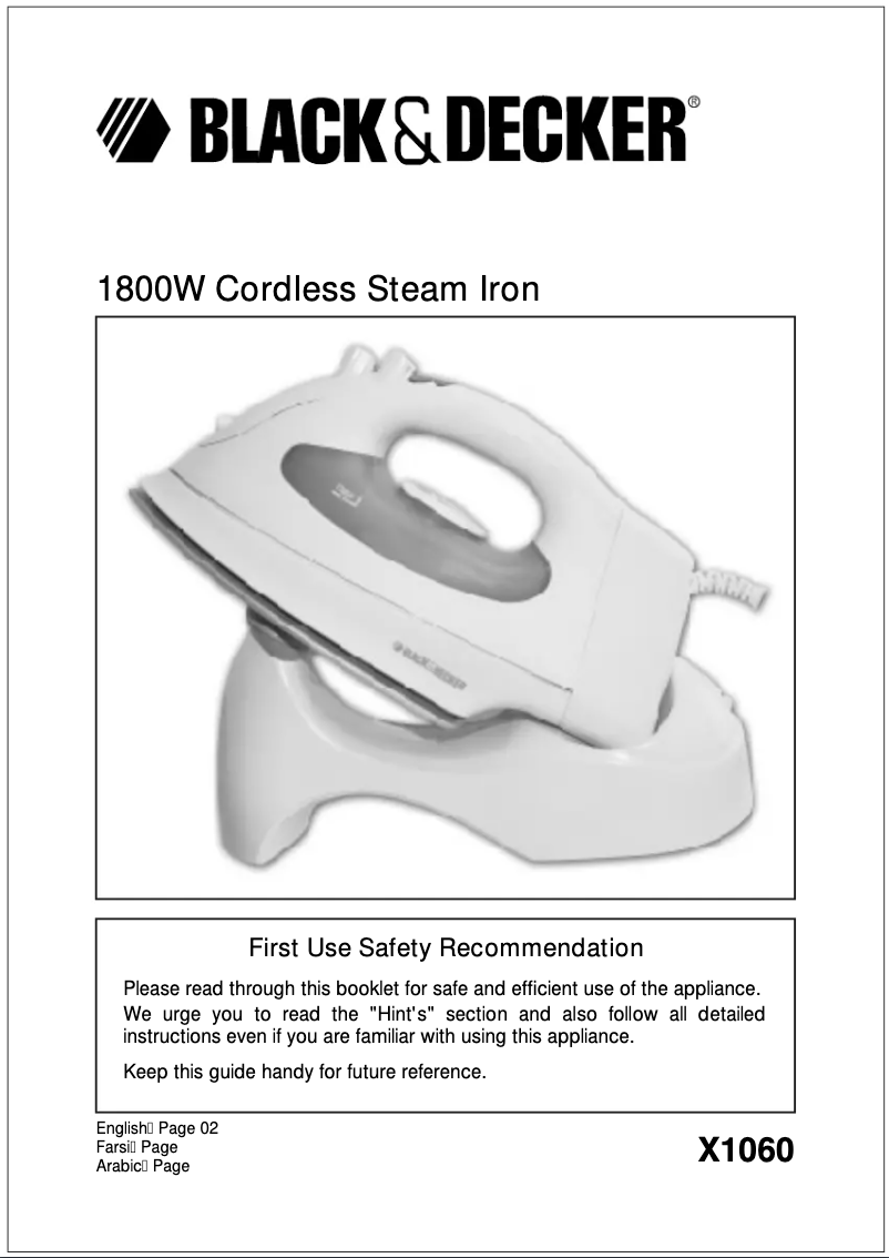 Image de la première page du manuel de l'appareil X1060