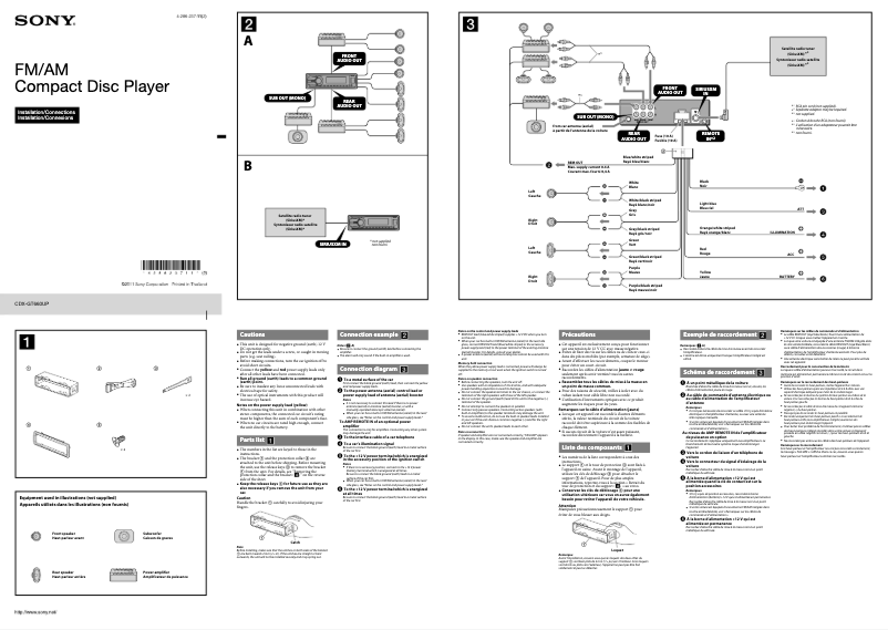 Página 1 del manual Guía de instalación Sony CDX-GT660UP