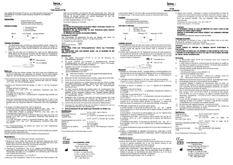 Page 1 de la notice Manuel utilisateur Irox CT120