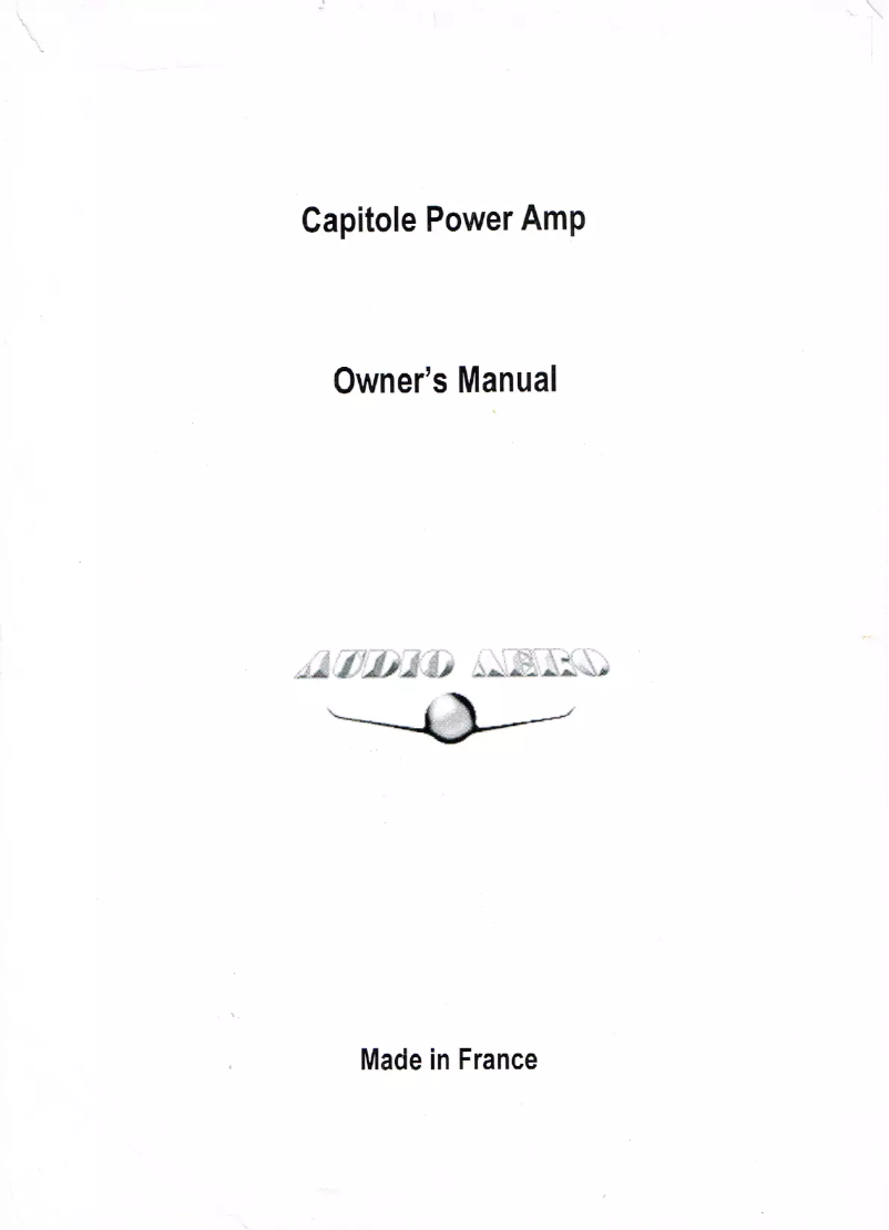 Page 1 de la notice Manuel utilisateur Audio Aero Capitole