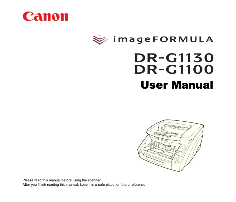 Page 1 de la notice Manuel utilisateur Canon imageFORMULA DR-G1100