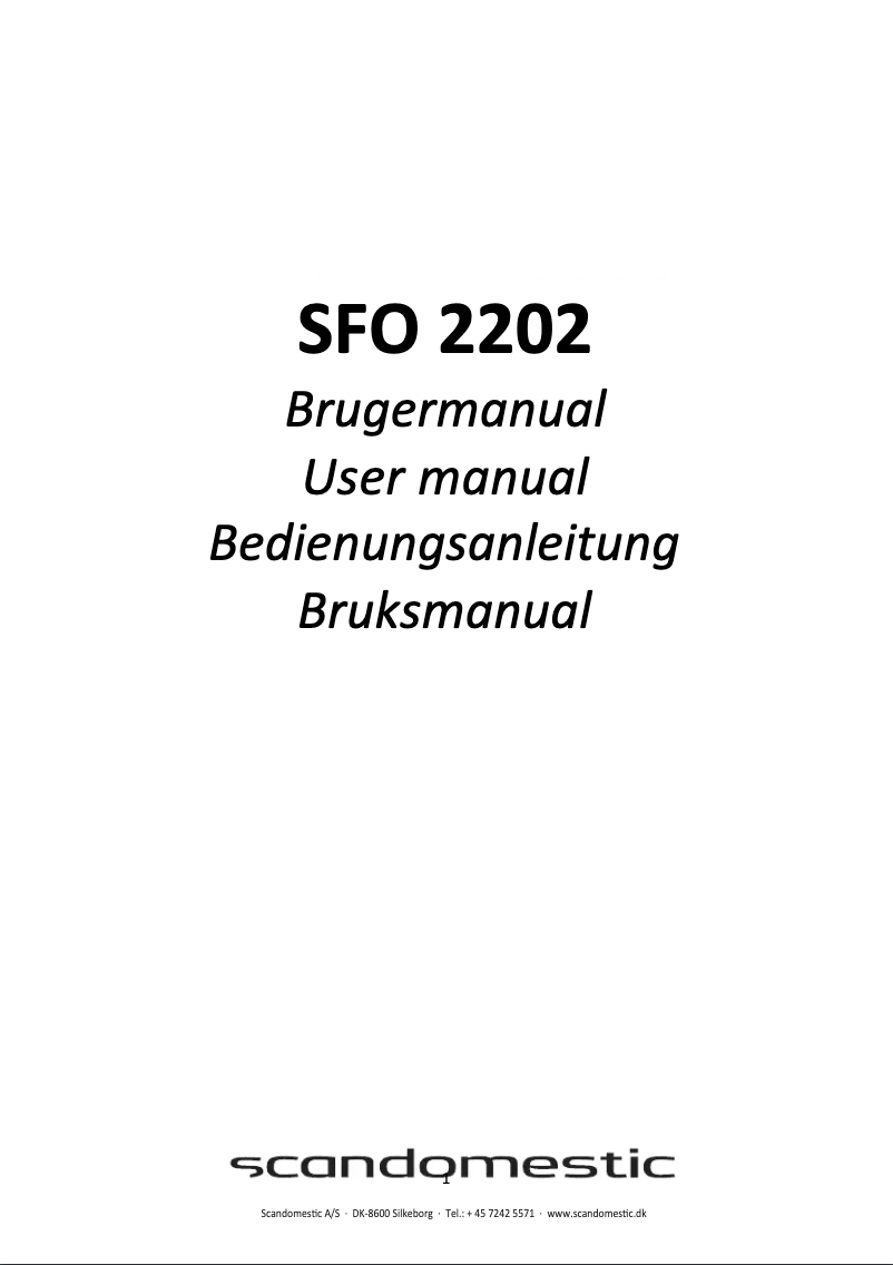 Page 1 de la notice Manuel utilisateur Scandomestic SFO 2202