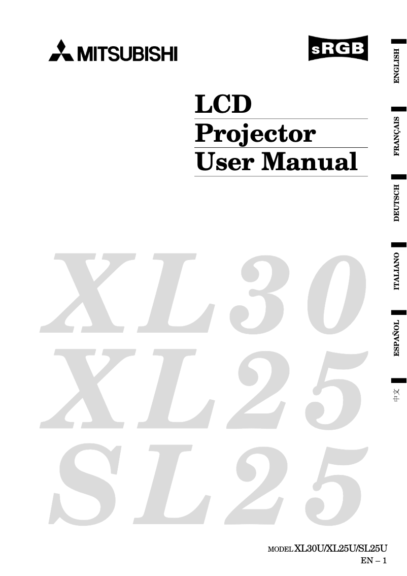 Page 1 de la notice Manuel utilisateur Mitsubishi XL25U