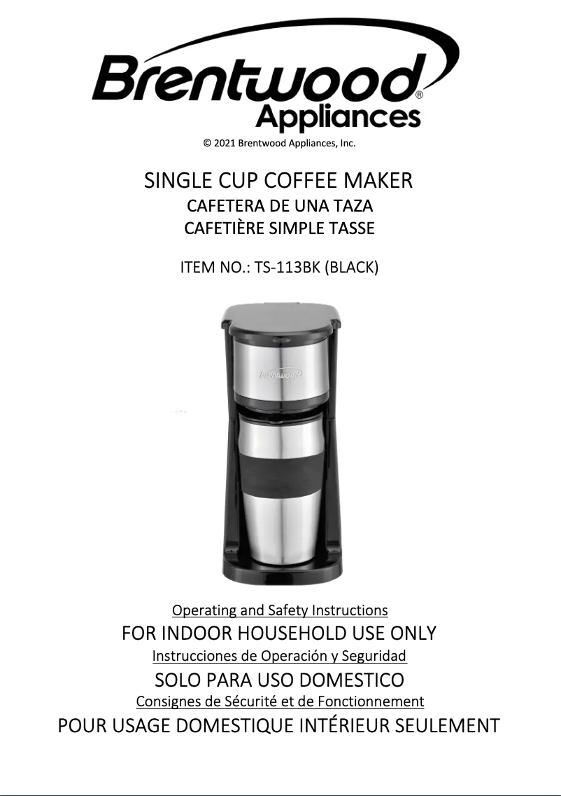 Página 1 del manual Manual de usuario Brentwood TS-113BK