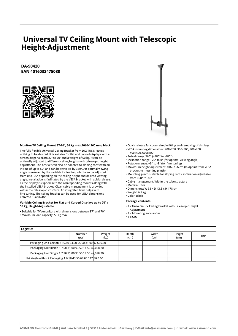 Page n°1 - Fiche technique Digitus DA-90420