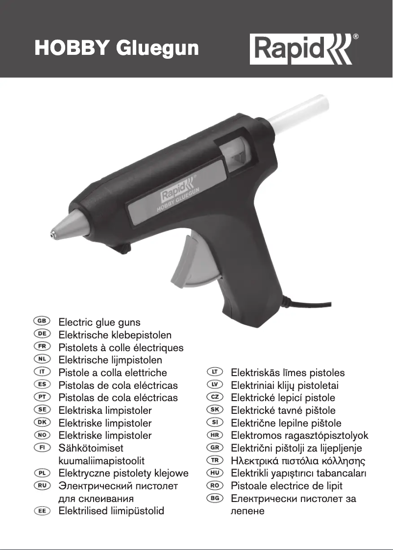 Image de la première page du manuel de l'appareil HOBBY Gluegun