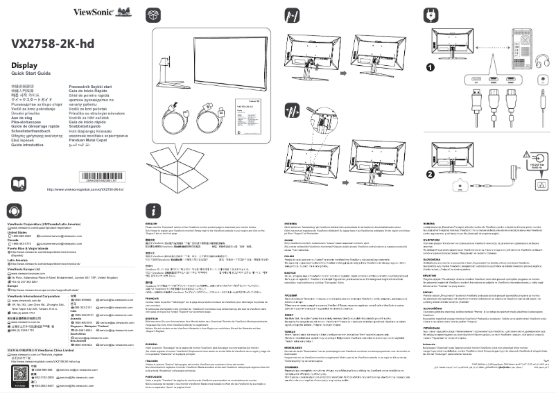 Page n°1 - Guide de démarrage rapide Viewsonic VX2758-2K-HD