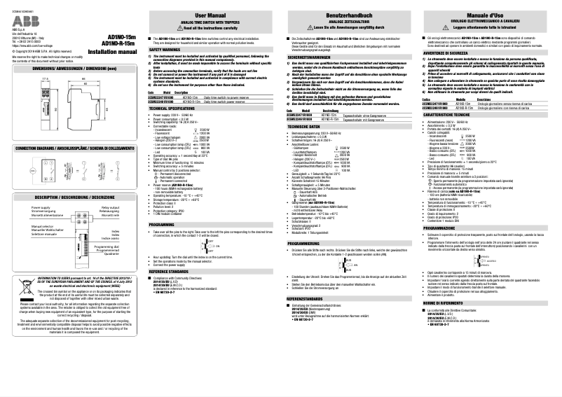 Image de la première page du manuel de l'appareil AD1NO-R-15m
