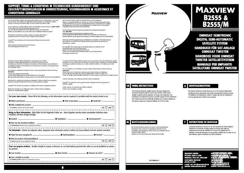 Image de la première page du manuel de l'appareil B2555
