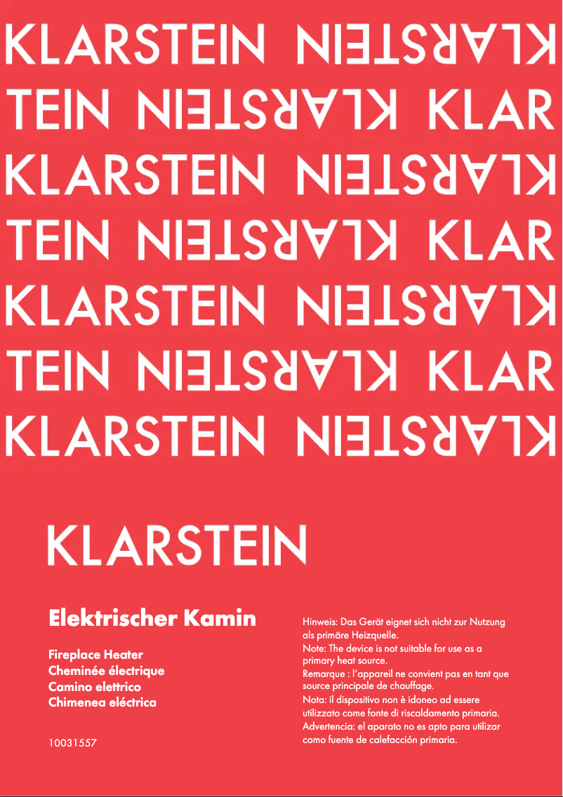 Page 1 de la notice Manuel utilisateur Klarstein 10031557