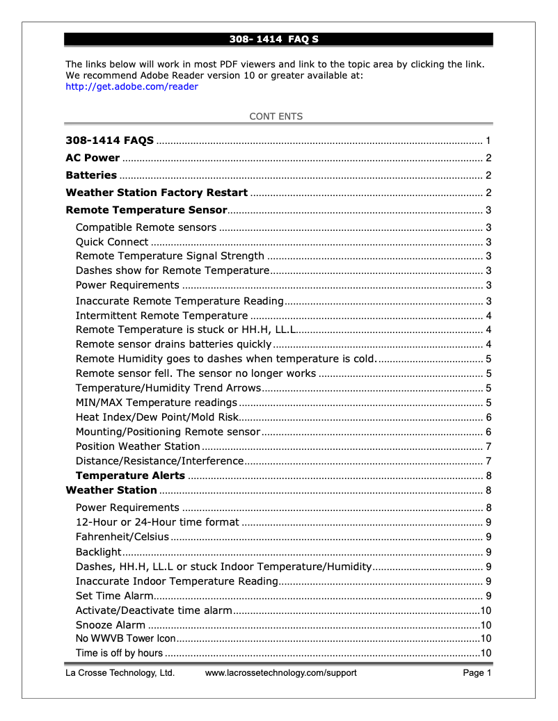 Image de la première page du manuel de l'appareil 308-1414B