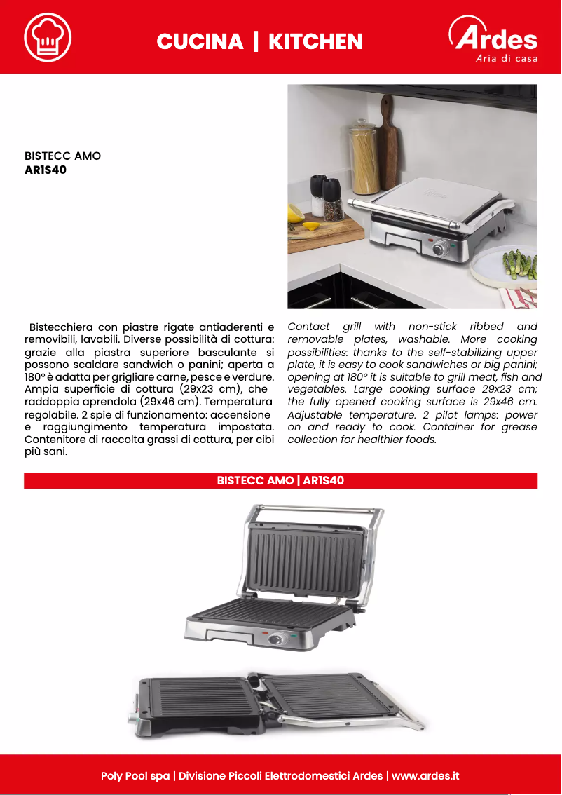 Página 1 del manual Ficha técnica Ardes AR1S40