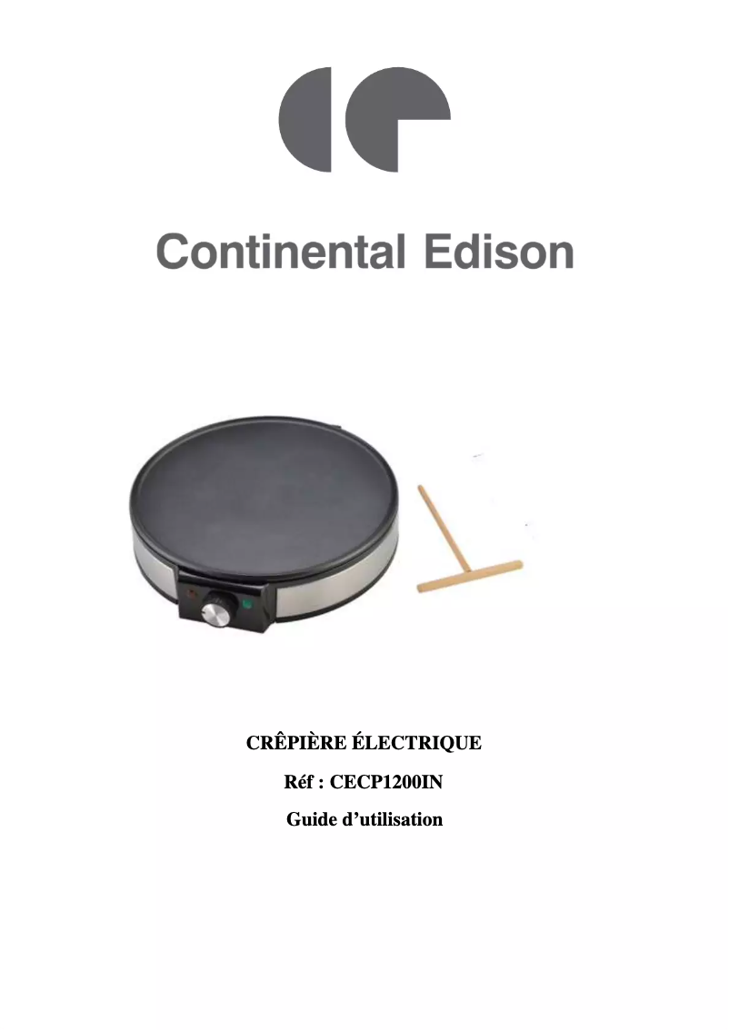Page 1 de la notice Manuel utilisateur Continental Edison CECP1200IN