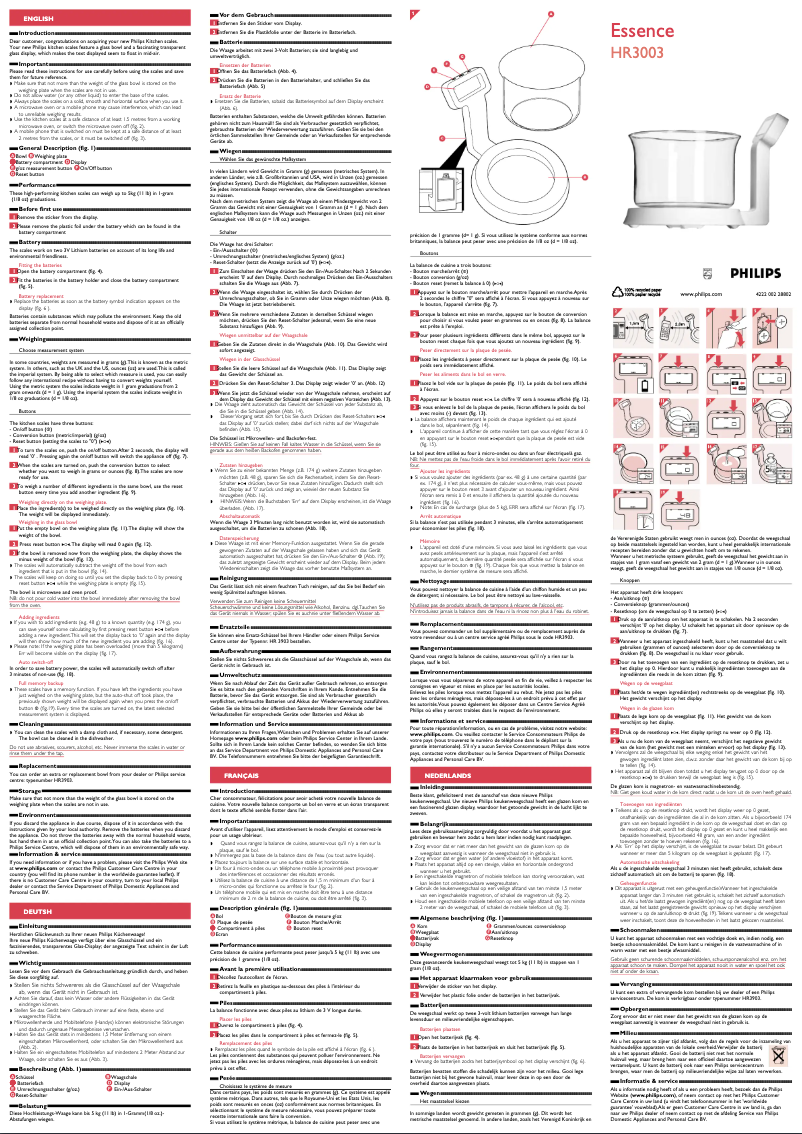 Image de la première page du manuel de l'appareil HR3003
