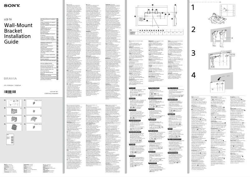 Page 1 de la notice Guide d'installation Sony KDL-50W685A