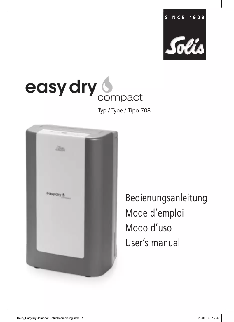 Page n°1 - Manuel utilisateur Solis Easy Dry Compact 708