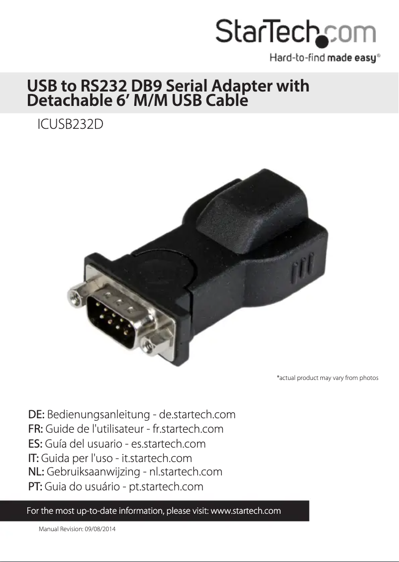 Page n°1 - Manuel utilisateur StarTech.com ICUSB232D