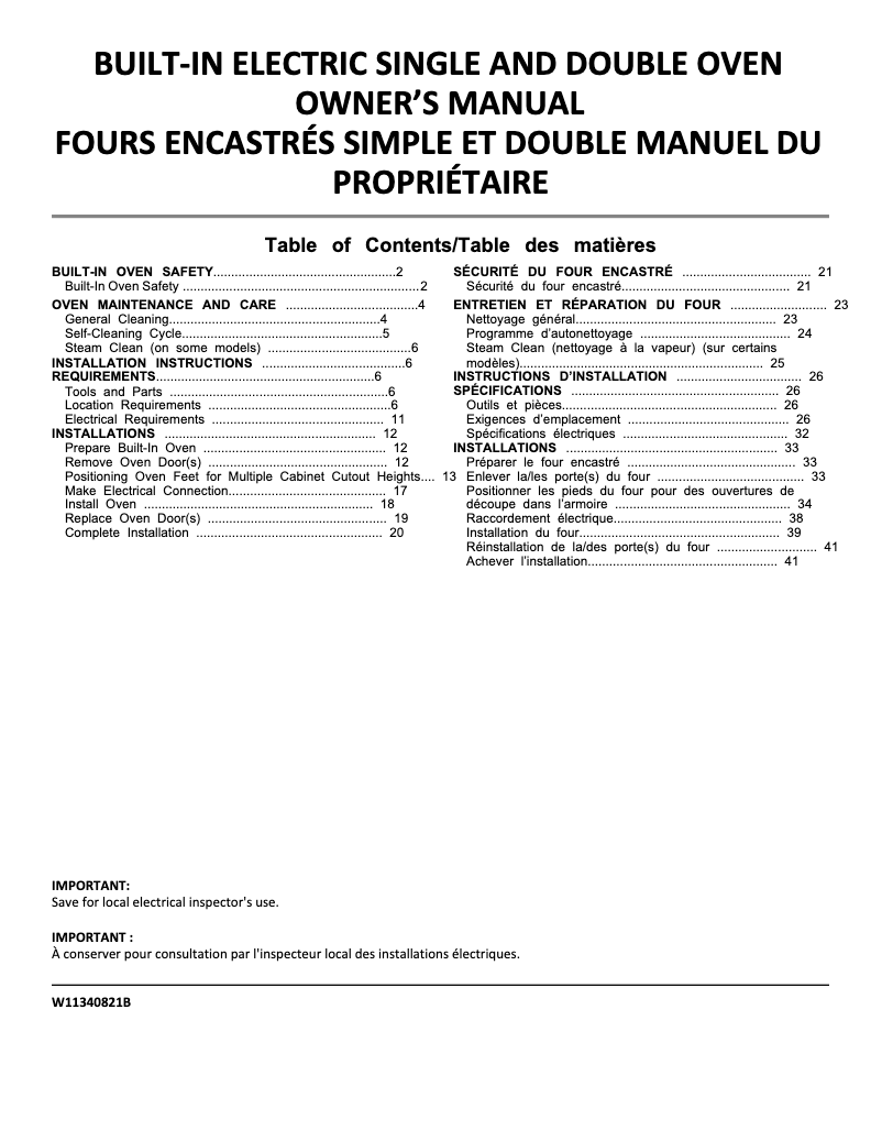 Image de la première page du manuel de l'appareil WOS51EC0HS