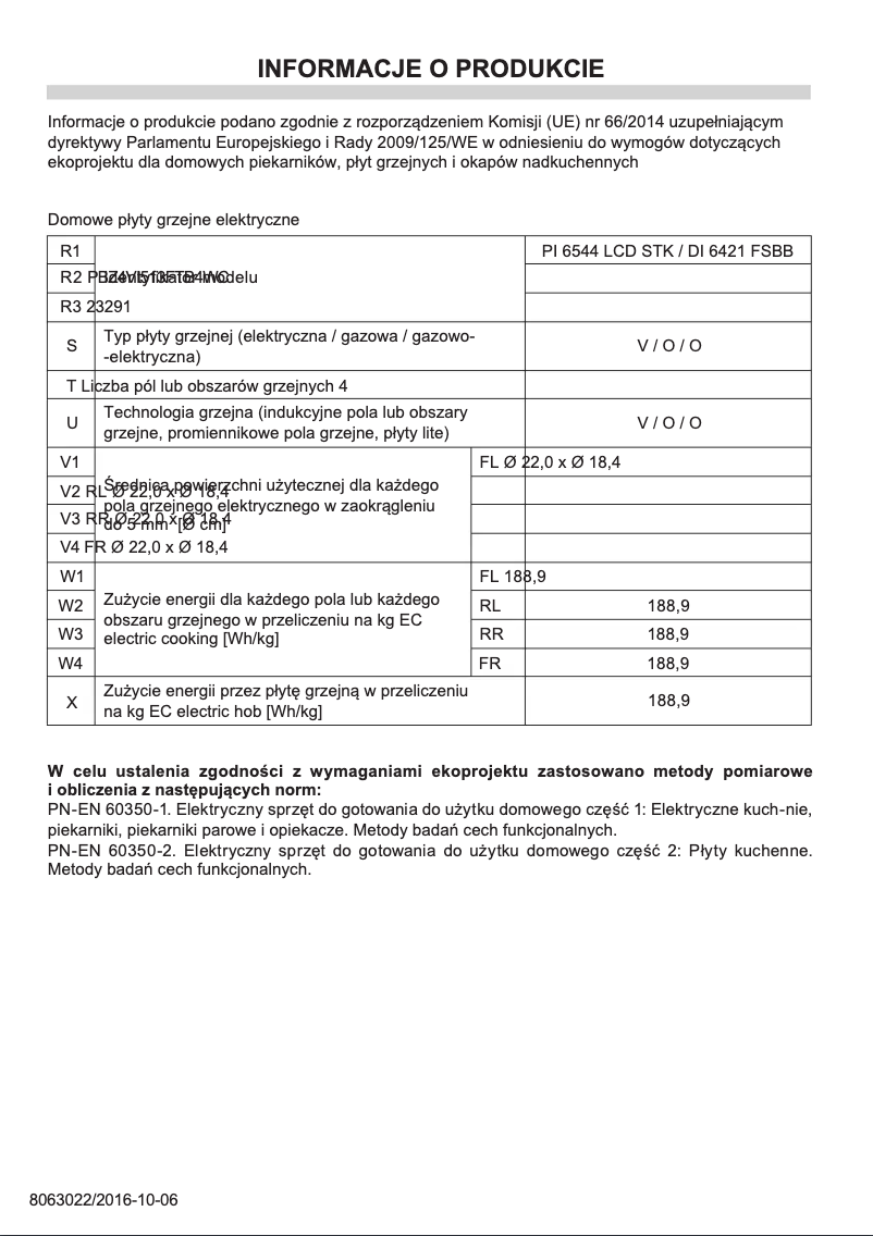 Page 1 de la notice Manuel utilisateur Amica PI6544LCDSTK
