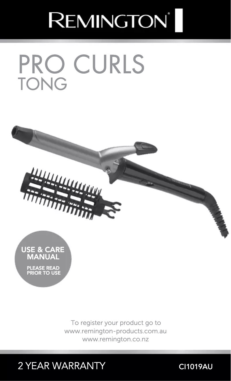 Page 1 de la notice Manuel utilisateur Remington Pro Curls CI1019AU