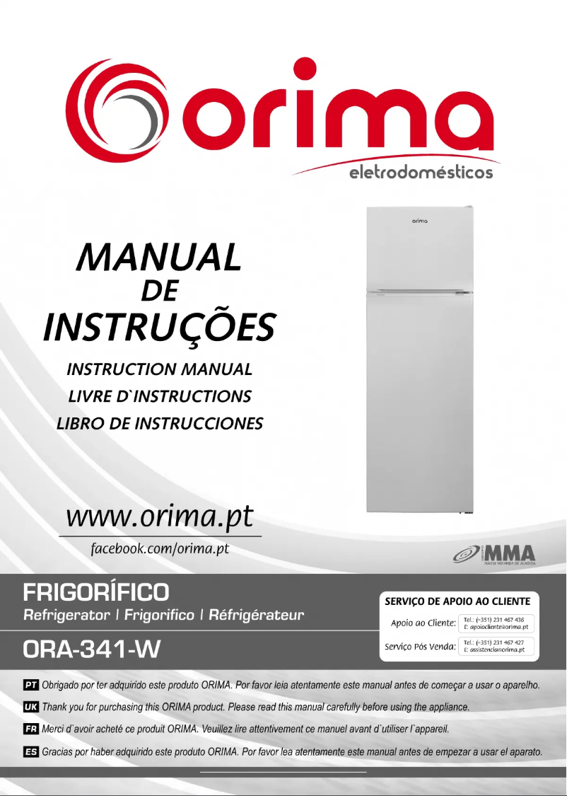 Page 1 de la notice Manuel utilisateur Orima ORA-341